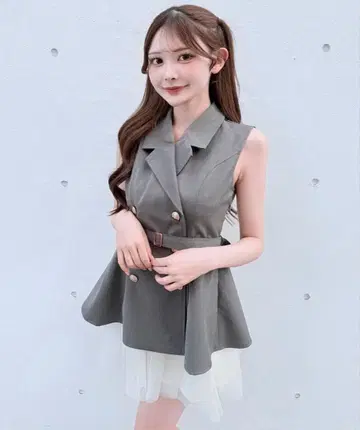NOMAE 테일러드 베스트 도킹 미니 원피스