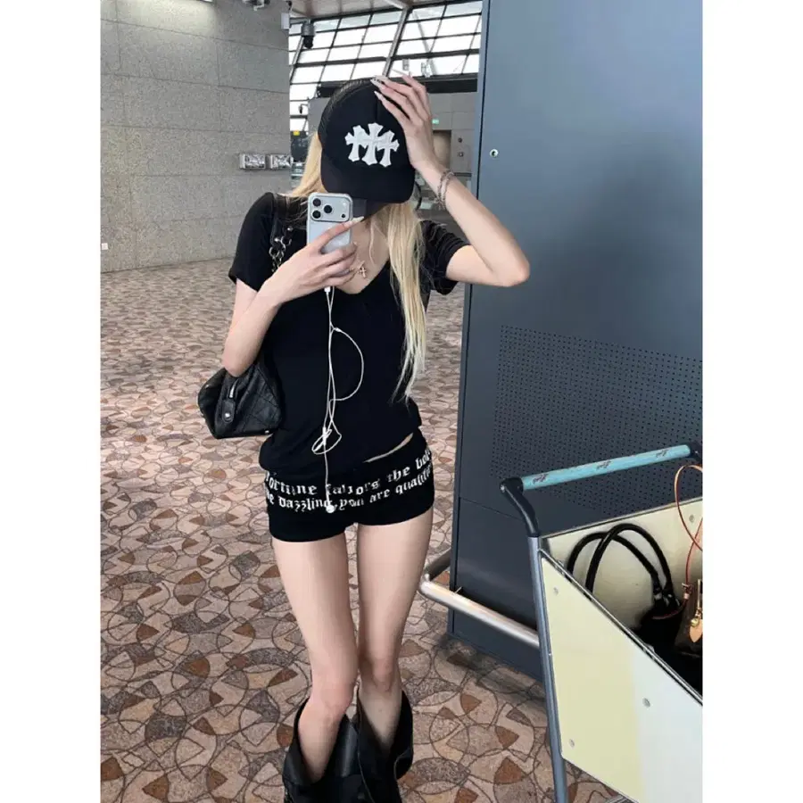 RASE LE SOL 팬츠 반바지 Letter Printed Shorts