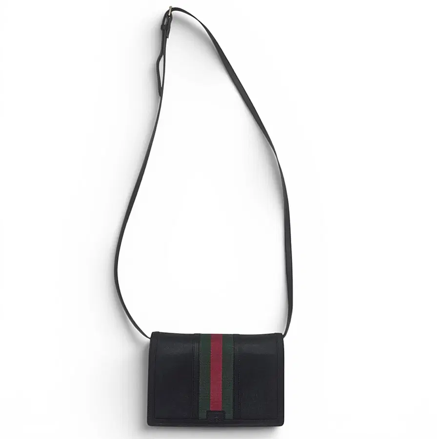 GUCCI 구찌 정품 여성 삼선 블랙 가죽 미니 크로스백 클러치백 woc 여권가방 빈티지 청라 중고 명품 25081