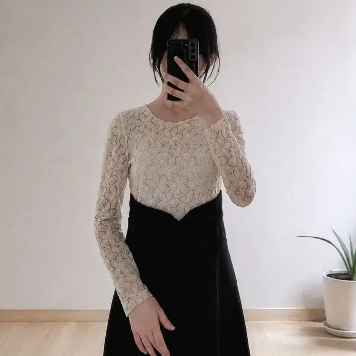 투톤 시스루 원피스