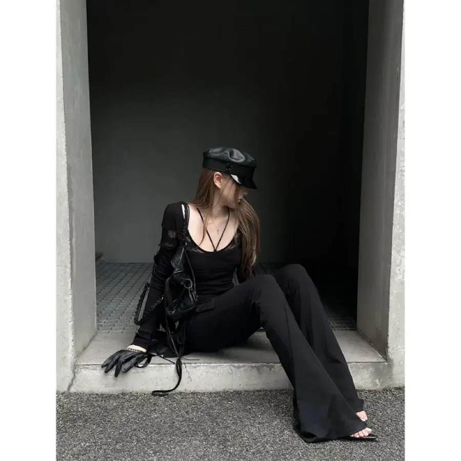 RASE LE SOL 팬츠 바지 Secret Proportion 블랙 플레어 팬츠