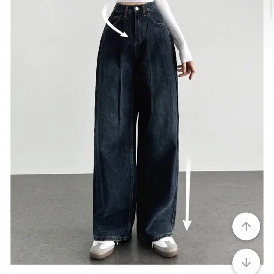 와이드 데님 팬츠 블랙 새상품