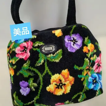 FEILER 핸드백 꽃무늬 블랙