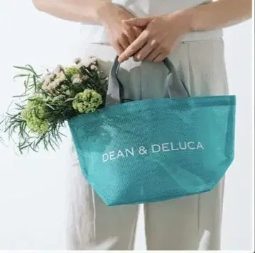 DEAN&DELUCA 메쉬 토트백 터콰이즈 S 사이즈 한정판 완판템