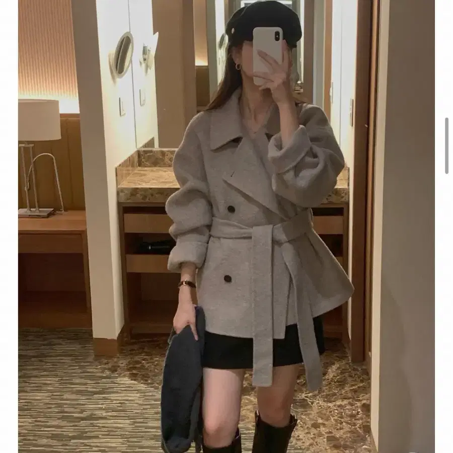헤르몬 루비 울100 핸드메이드 코트