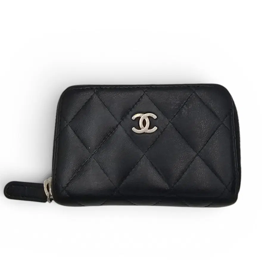 CHANEL 샤넬 정품 여성 클래식 지퍼돌이 AP0216 블랙 램스퀸 퀼팅 양가죽 카드지갑 명함지갑 청라중고명품 873