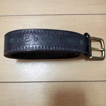 가죽 벨트 엠보 꽃무늬 앤티크풍