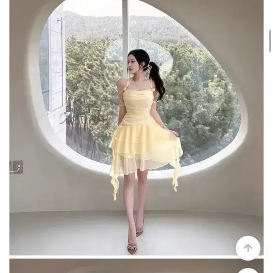 에이블리 베베 옐로우 프릴 원피스
