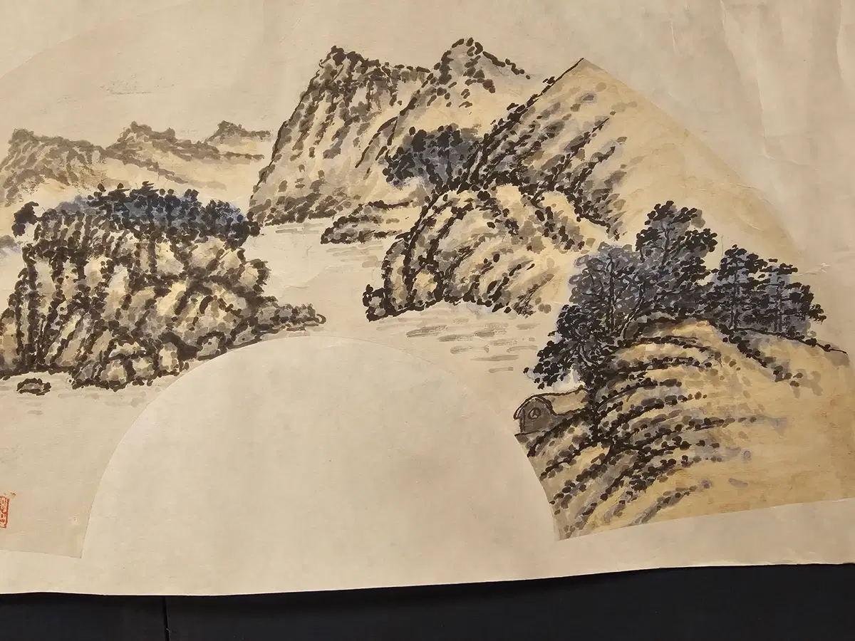 심향 박승무(1893~1980) 화백의 선면 산수.