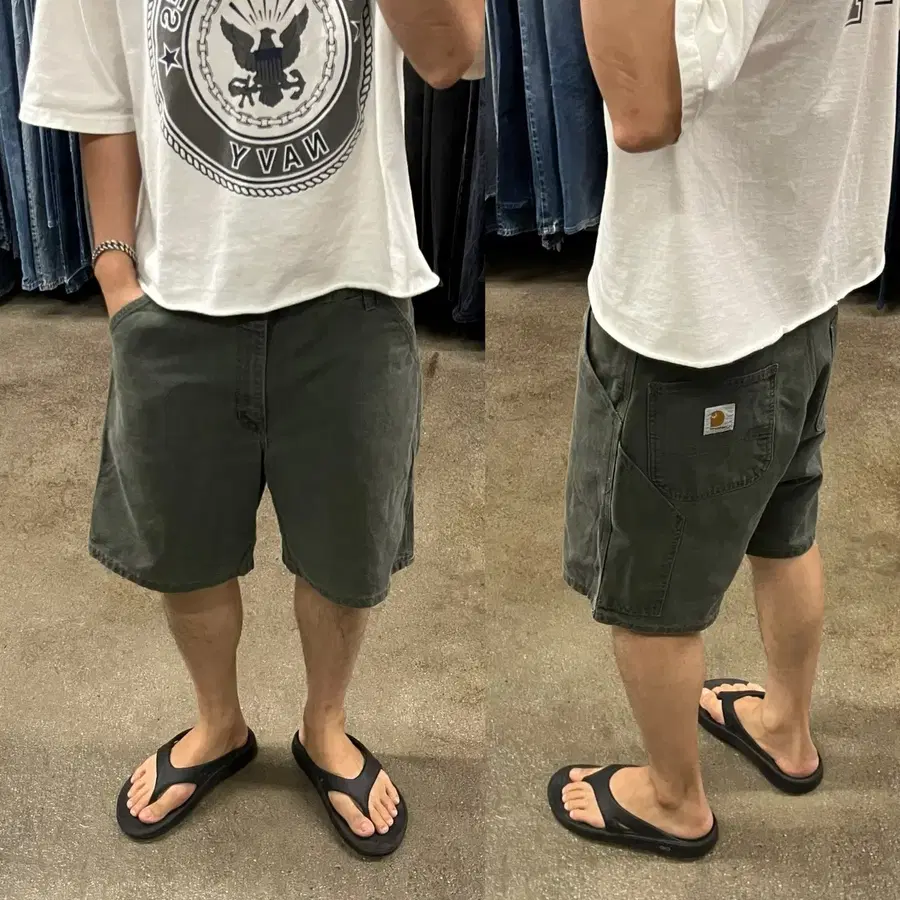 90s Carhartt 덕캔버스 카펜터 반바지 (35)