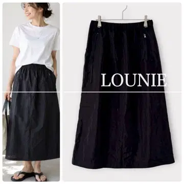 LOUNIE 루니 발수 스커트 사이드 포켓 발수 블랙 스커트