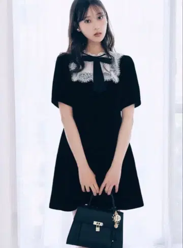SNIDEL 프렌치 리본 레이스 컬러 드레스 신상 택 포함 미사용 새상품