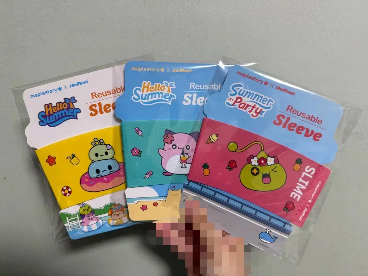 미개봉 더벤티 메이플스토리 콜라보 리유저블 슬리브 3종 일괄