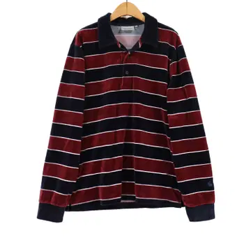 Carhartt WIP 벨벳 럭비 티셔츠 S 스트라이프 카라 긴팔