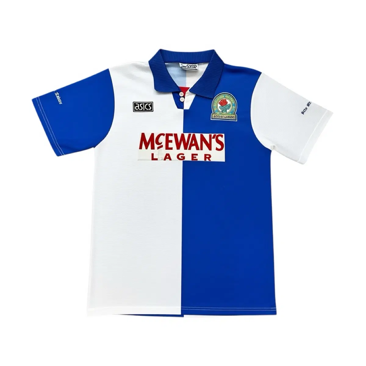 아식스 블랙번 로버스 McEwan's 라거 축구 유니폼