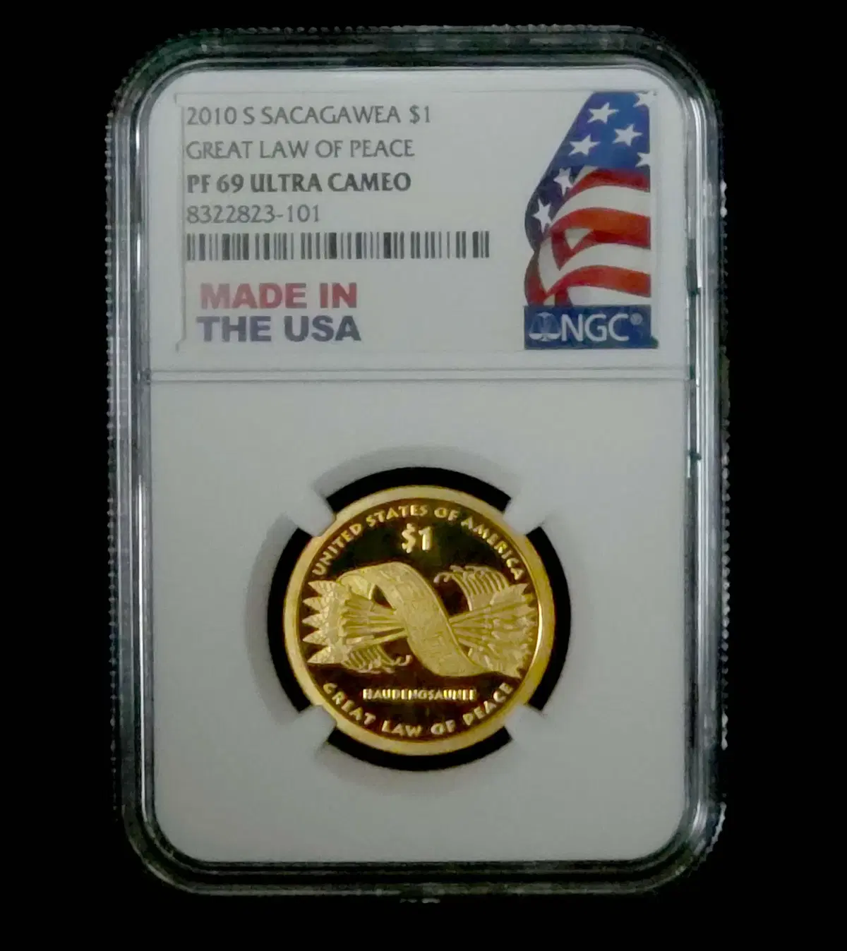 2010년 Great Law of Peace 1달러 Proof NGC PF 69 등급
