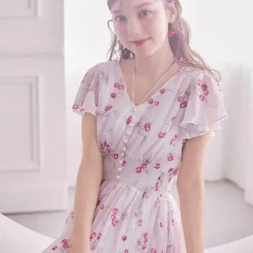 tocco closet 체리 패턴 플리츠 원피스