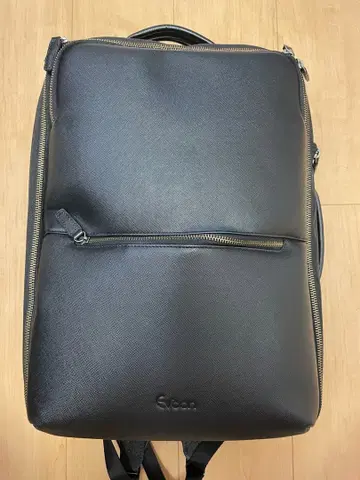 Evoon 멀티 비즈니스 백팩 가죽 블랙 천연 가죽