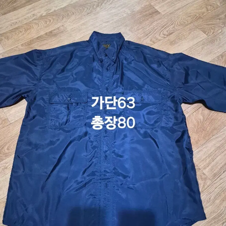 100% 실크 네이비 투포켓 반팔 셔츠 (XL)