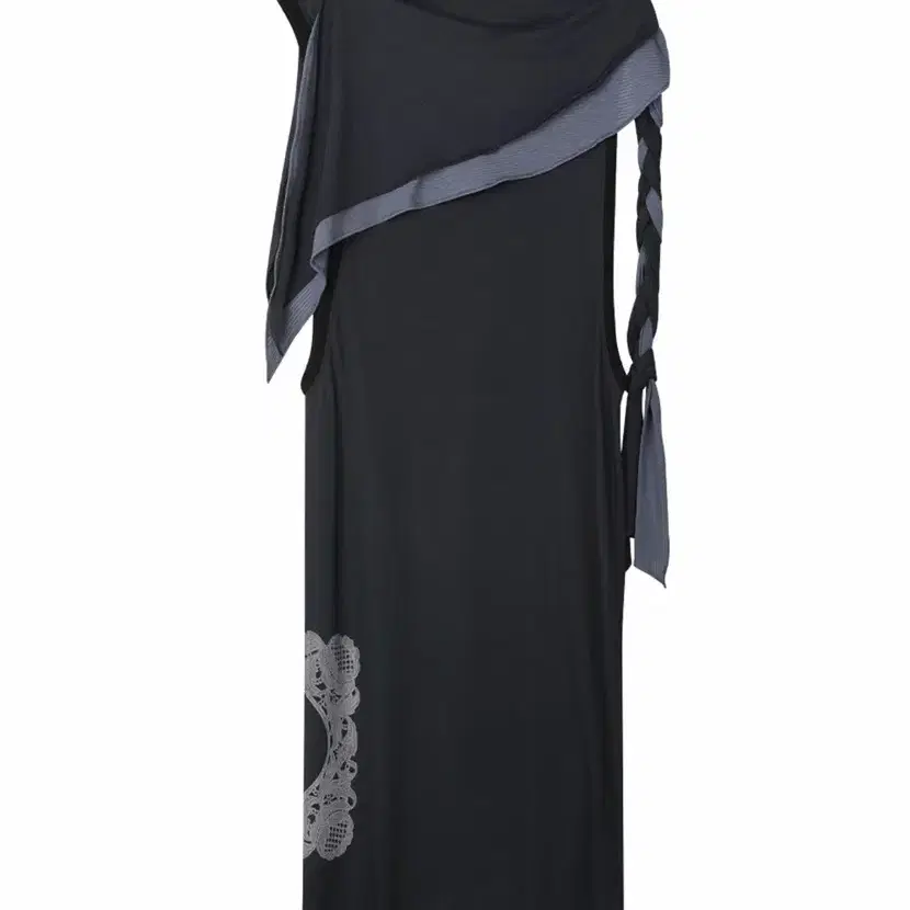 오들리워크샵 Braided Cape Dress, Midnight