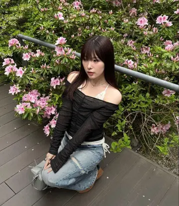 senee 드레이프 시어 투웨이 탑스 블랙