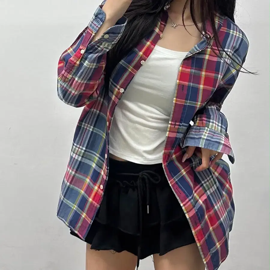 폴로 랄프로렌 커스텀핏 체크 셔츠(M)