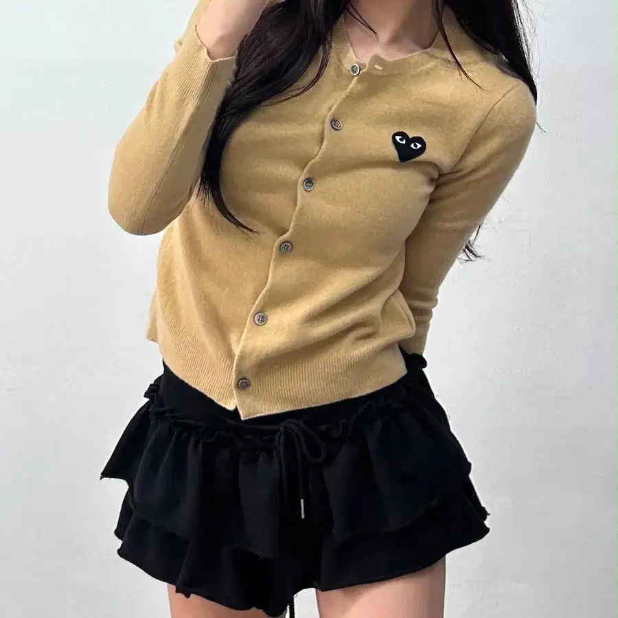 꼼데가르송 블랙 와펜 걸즈 니트 가디건(L)