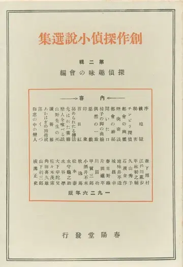 창작 탐정 소설 선집 제2집 1926년판 복각판