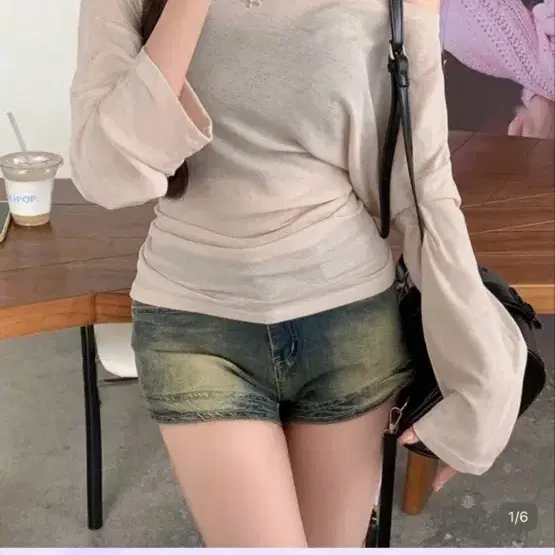 쉬인 오프숄더 긴팔 티셔츠 새상품