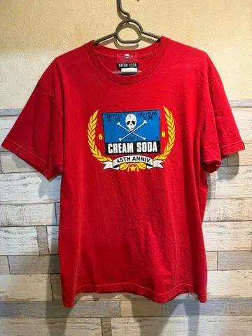CREAM SODA 45주년 기념 T셔츠 L 레드 양면 프린트