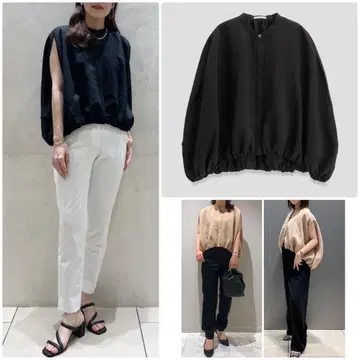 theory luxe 벌룬 실루엣 블라우스 Lenox Nyra 블랙