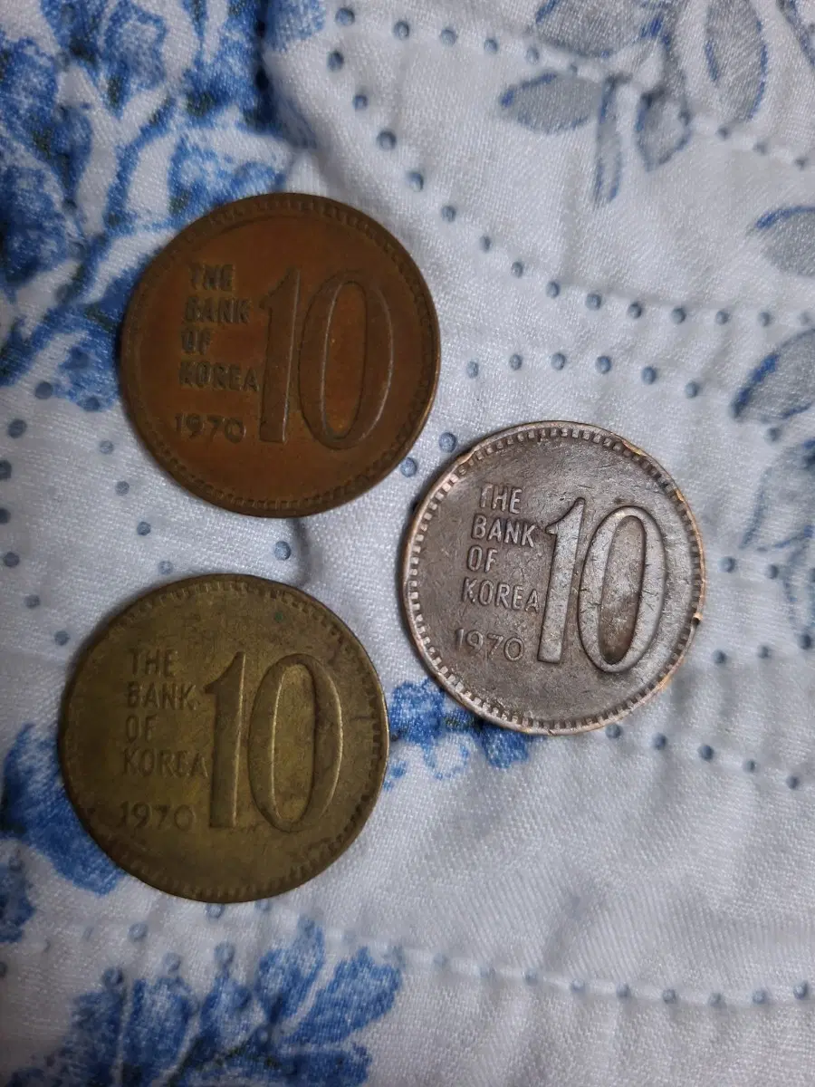 1970년 10원 3개