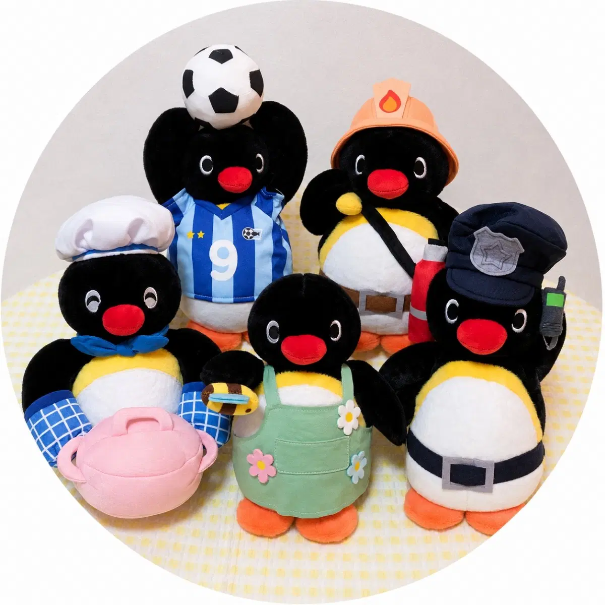 [새상품]정품 핑구 인형 중형 27cm /10cm 키링 (물고기,통조림,우비,소방관, 경찰관, 축구선수, 플로리스트, 요리사냄비)