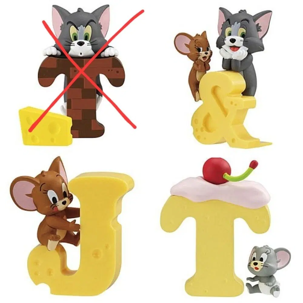 가챠 톰과 제리 TOM and JERRY 알파벳 마스코트 3종 터피 캡슐토이