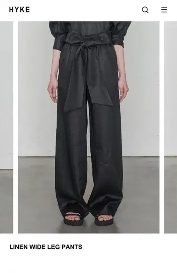 [ 새상품 종이 택 포함 ] HYKE의 LINEN WIDE LEG PANTS