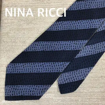 니나리치 NINA RICCI 넥타이 스트라이프 패턴 네이비 계열 실크