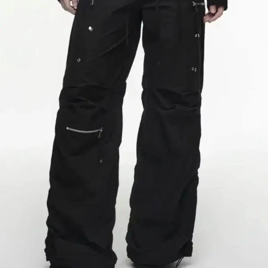 나체 puckering jogger pants black long