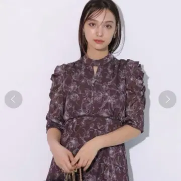 [새상품급] 리랜드트루 라인 플라워 보타이 원피스