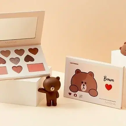(새상품) 미샤 라인프렌즈 에디션 섀도우 팔레트 5호 쑥스러운 브라운