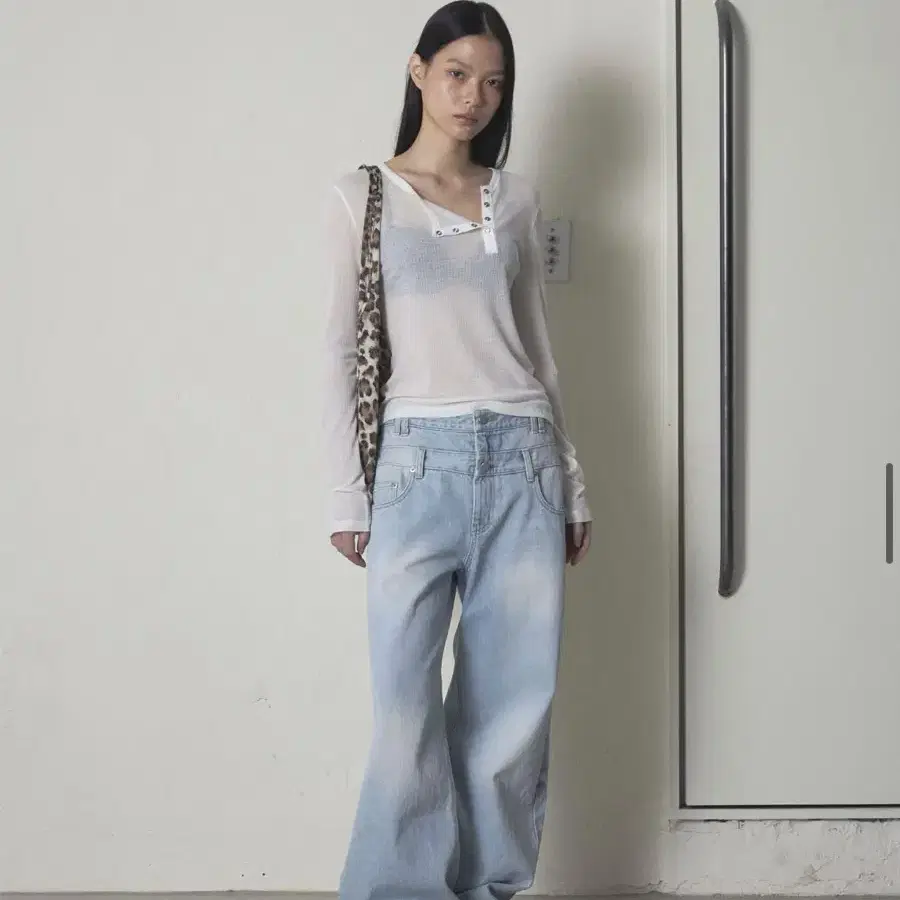 오데스 double waist denim pants 1사이즈