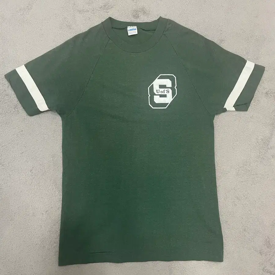 80s made in usa 챔피온 U of S 래글런 티셔츠 M