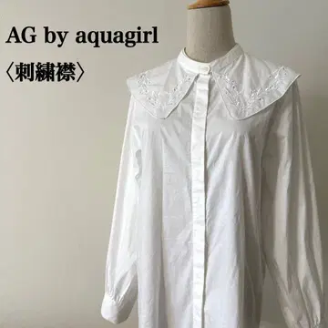 AG by aquagirl 에이지 바이 아쿠아걸 빅 칼라 블라우스 화이트