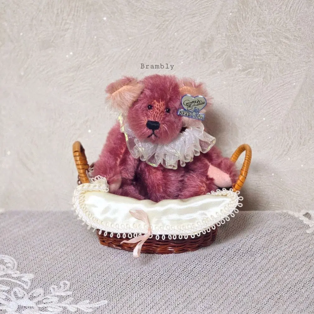 Annette Funicello Collectible 빈티지 모헤어 테디베어 곰돌이 소품 인형 장식 수집 인테리어 바스켓