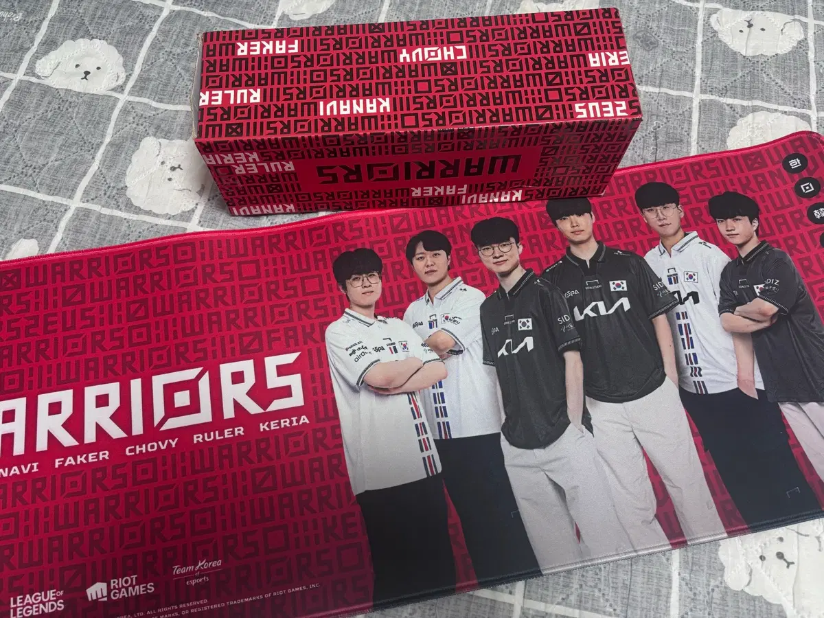 대한민국 아시안게임 국가대표팀 마우스패드 FAKER ZEUS KERIA KANAVI RULER CHOVY