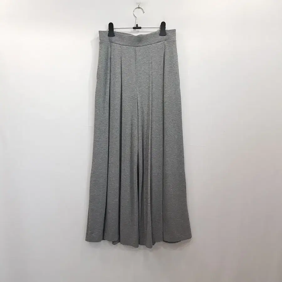 R706 유니클로 밴딩 핀턱 주름 스판 통 와이드 바지 여M