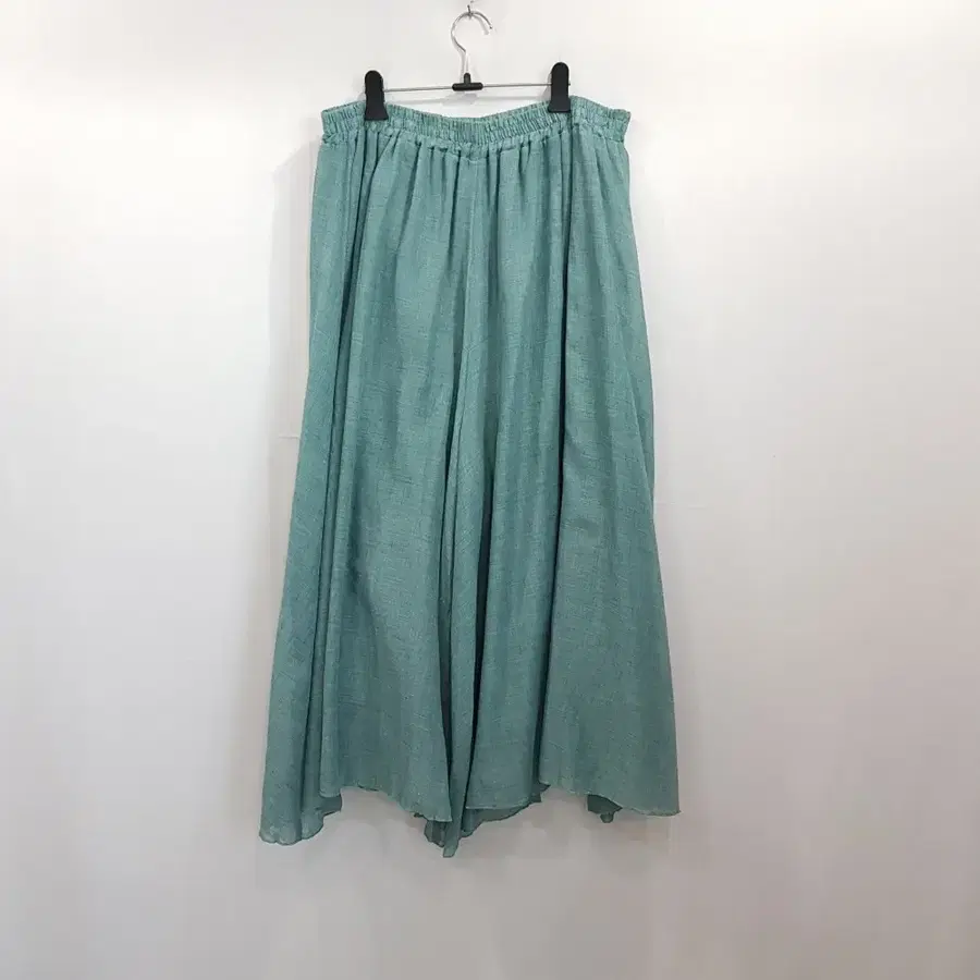 R709 빈티지 밴딩 민트색 아방가르드 9부 통 와이드 바지 여2XL