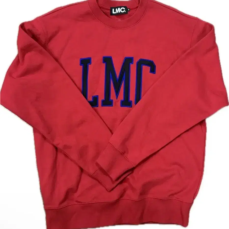 LMC 로고 레터링 레드 맨투맨 스웻 셔츠 M