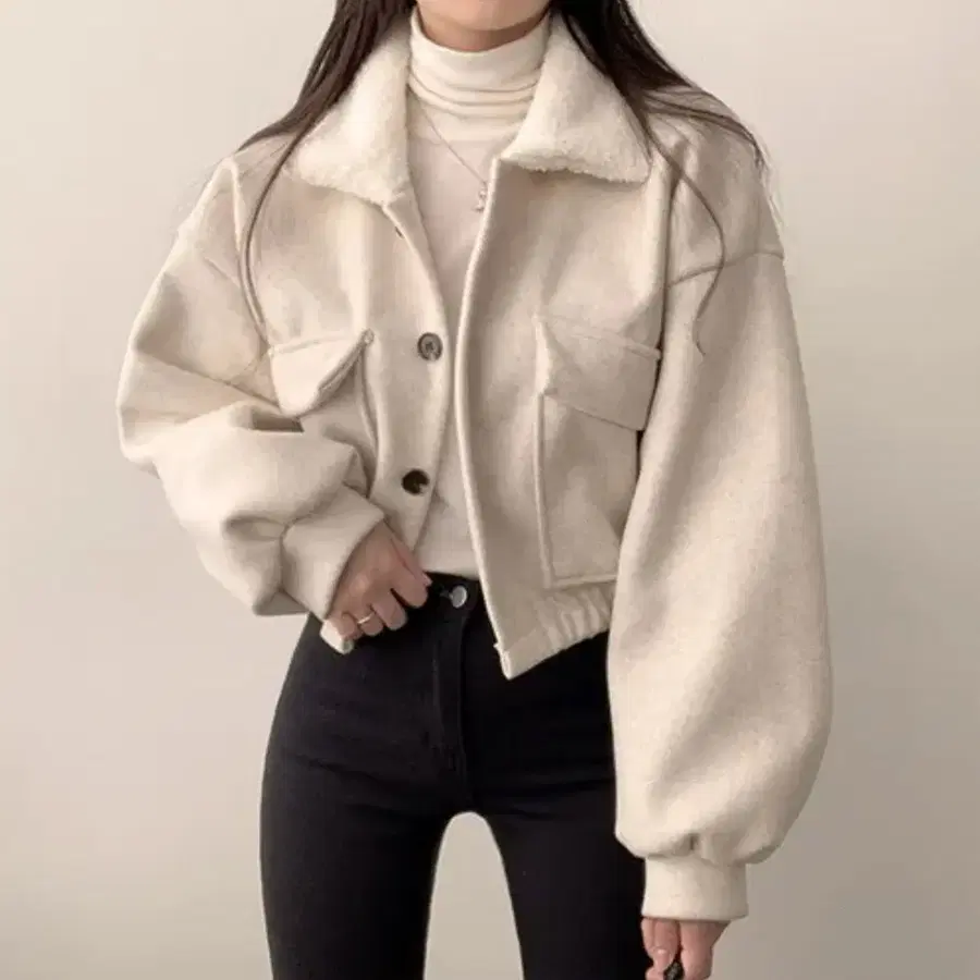 양털카라크롭자켓