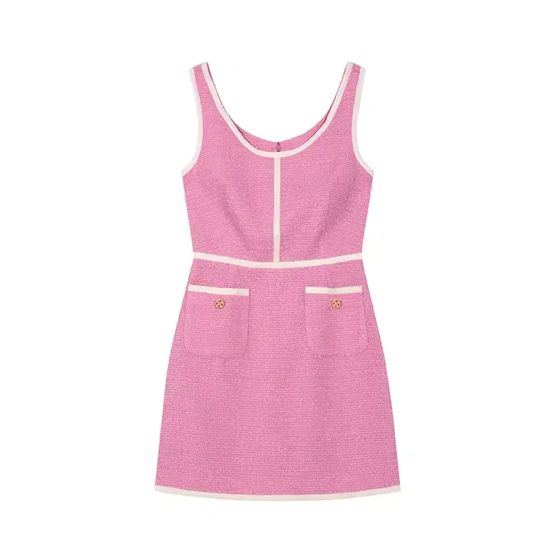 [택있음] 쟈니헤잇재즈 SLEEVELESS TWEED DRESS - PINK