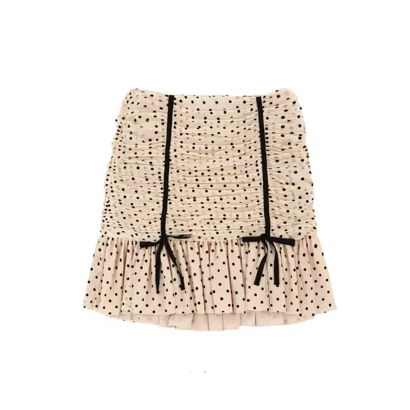[택있음] 쟈니헤잇재즈 DOT TULLE MINI SKIRT - BEIGE